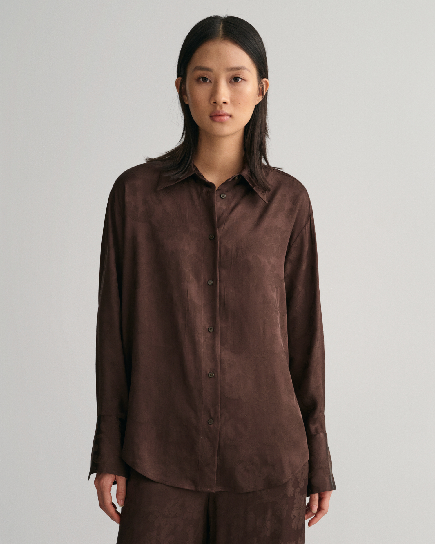 GANT Women Relaxed Fit Lace Jacquard Shirt ,