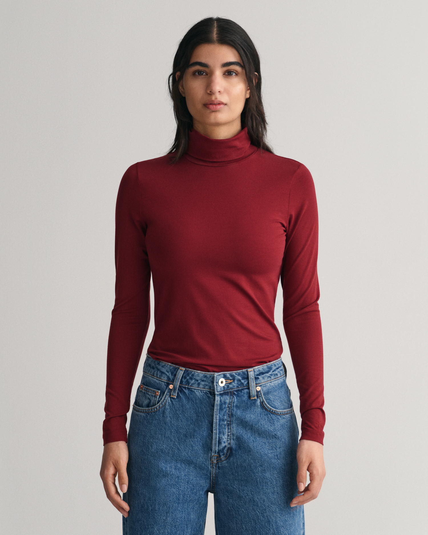 GANT Women Jersey Long Sleeve Turtleneck Sweater ,